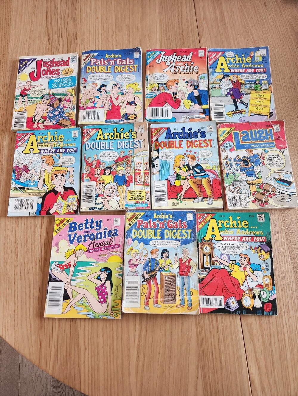 VTG 90s Archie Comic Bundle Set Of 11 Betty Veronica Jughead Laugh Comics